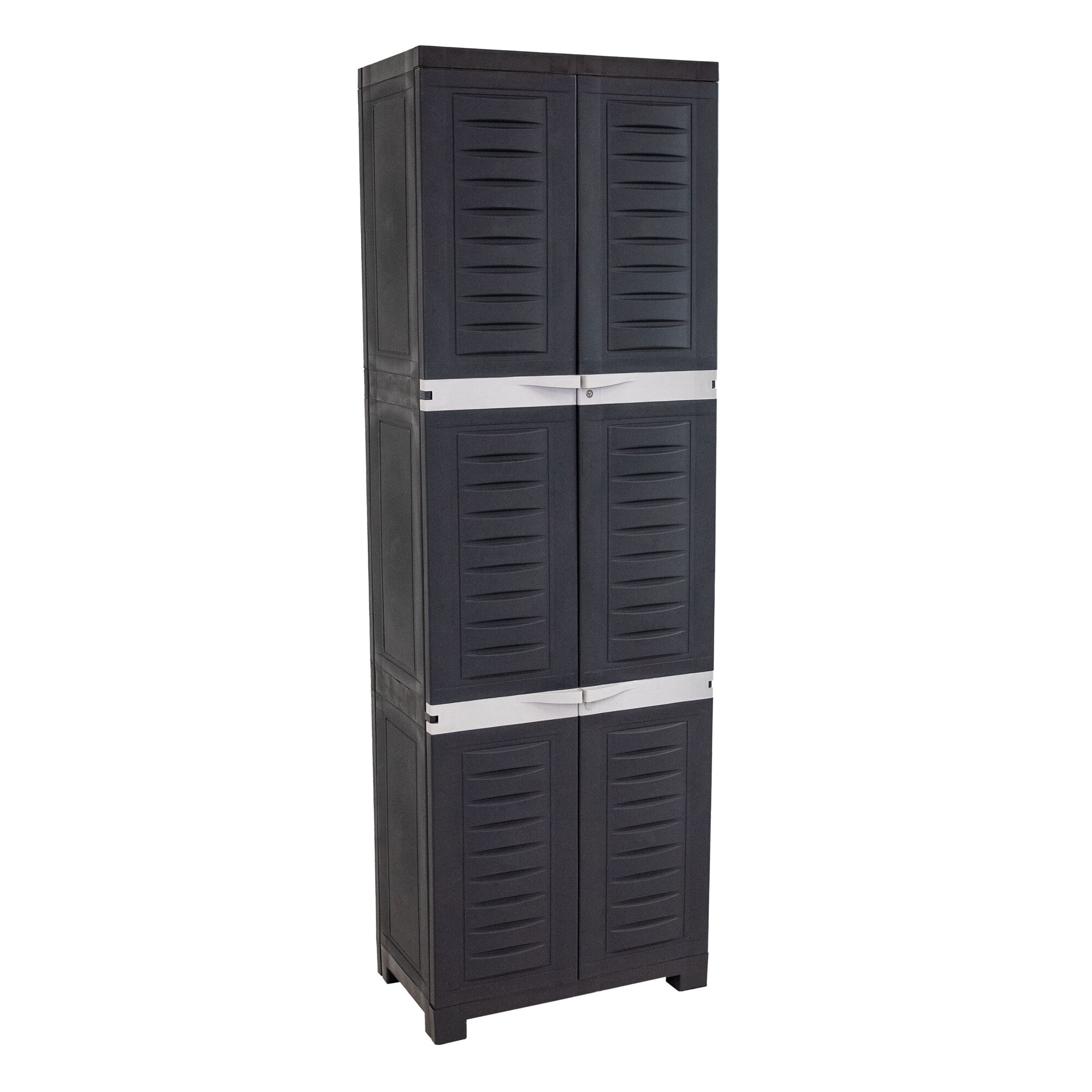 Sunnydaze Decor Versatile Storage Cabinet — 72in., 4 Adjustable Shelves, Lockable Doors, Polypropylene, Shadow, Model# SUP-7861